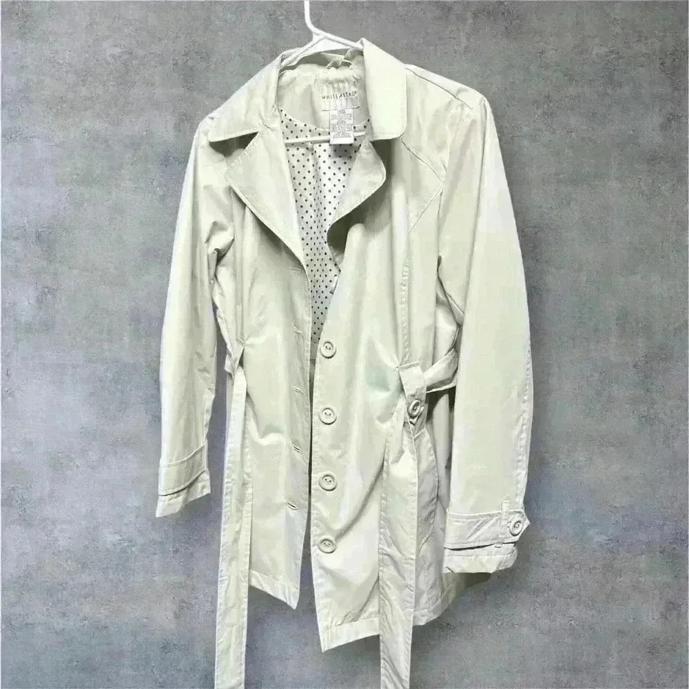 White Stag Classic women’s trench coat Belted Jacket Women’s Sz S 4-6 - Picture 12 of 14
